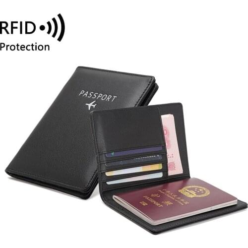 New Wallet Anti-Degaussing RFID Passport Holder Cover Case Multifunctional Passport Bag Wallet Document Credit Card Wallet