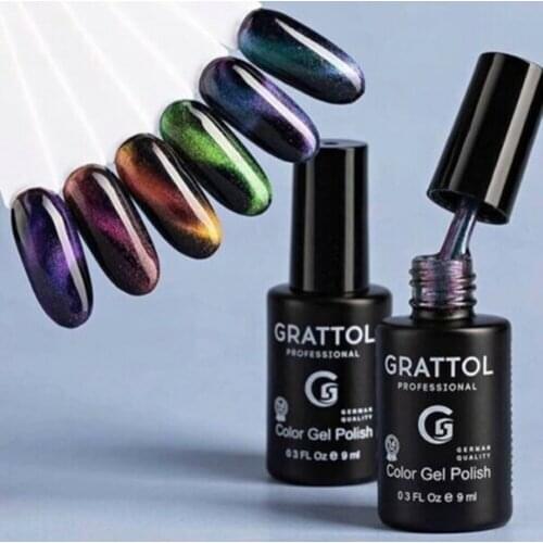 GRATTOL Professional Cat Eye Nail Gel Polish 9D Laser Magnet Varnishes Soak Off UV LED Shimmer Magnetic Lacquers Shiny Nail Gel