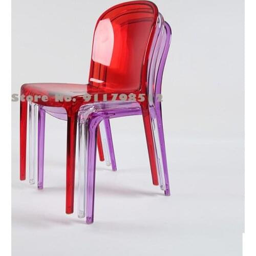 Transparent chair plastic stool creative net red simple dining chair household acrylic crystal makeup devil ghost chair