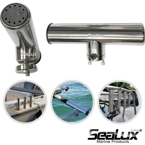 Sealux Marine grade Stainless steel Removble Clamp Fishing Rod Holder Tube Deck Mount Yacht Fishing Boat