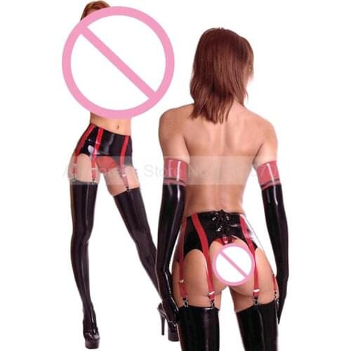 Latex black garter for girl S-LA035