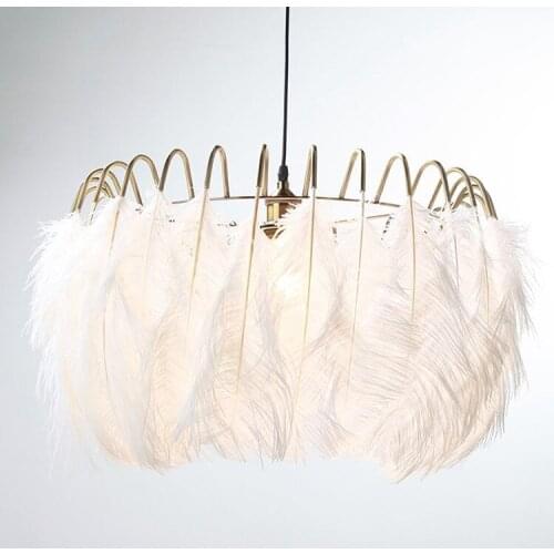 Nordic Chandelier Simple Creative Feather Light Luxury Light Personalized Clothing Store Cafe Restaurant Bar Lamp