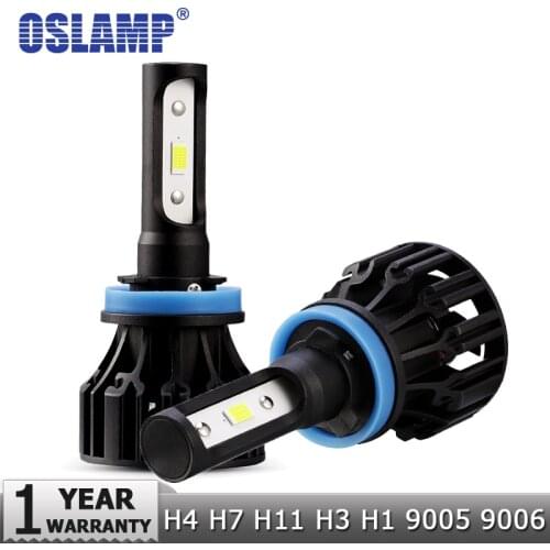 Oslamp 72W COB Chips H4 H7 LED Car Headlight Bulbs H11 H1 H3 9005 9006 Hi-Lo Beam 8000lm 6500K Auto Headlamp Led Light DC12v 24v