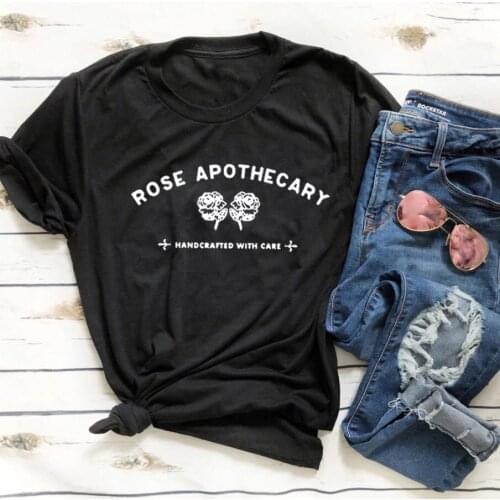 Rose Apothecary Funny T Shirt Women Cotton Tshirt Women Shrot Sleeve Loose Camiseta Mujer Black White Tee Shirt Femme T-shirt
