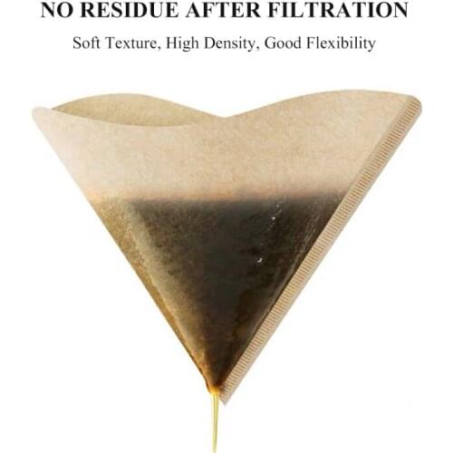 100Pcs Pure Wood Coffee Filters Cone-Shape Drip Coffee Powder Filter Papers Coffee Cup Strainers Replacement Tea Coffee Filter