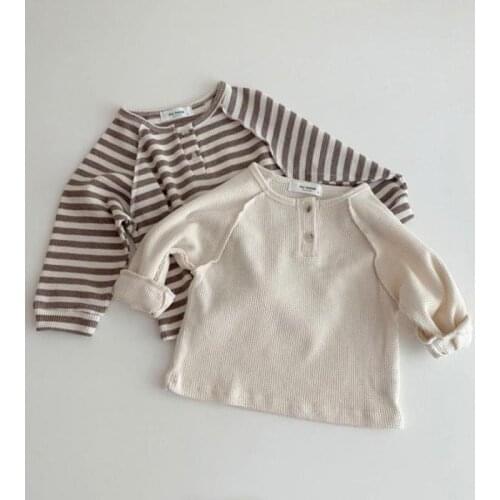 2021 Autumn Baby Clothes Boys And Girls Long Sleeve Tops Toddler Kids Bottoming Shirts Children Cotton Soft Clothing