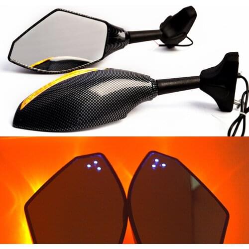 3 Blue Point LED Motorcycle Side Mirror Dual LED Turn Signals For Honda VFR 800 Interceptor ABS CBR600 F1/F2/F3/F4/F4I