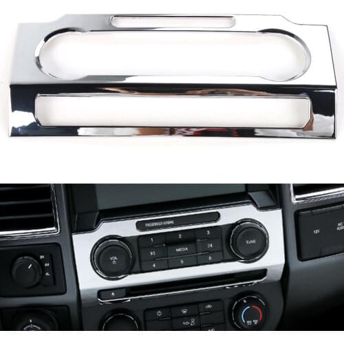 ABS Car Console Center Volume Adjustment Button Panel Cover Trim For Ford F150 2015-2018