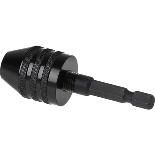 1/4" Keyless Drill Bit Chuck Adapter Converter Quick Change 0.6-6.5mm Hex Shank T5UC