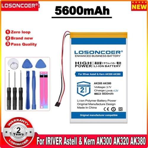 LOSONCOER 5000mAh PR-754680N Battery For IRIVER Astell & Kern AK300 AK320 AK380 Player Battery