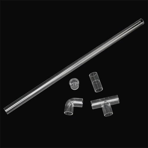 DN20 Acrylic Transparent Aquarium Tube Inner Diameter 20mm Tee Straight Elbow Connector End Cap Aquarium Fish Tank Accessories