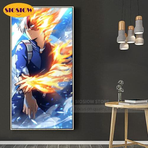 5d Diy Anime Poster Diamond Mosaic Embroidery Todoroki Shouto Figure 3d Pictures Daimond Painting Cross Stitch Full Round Square