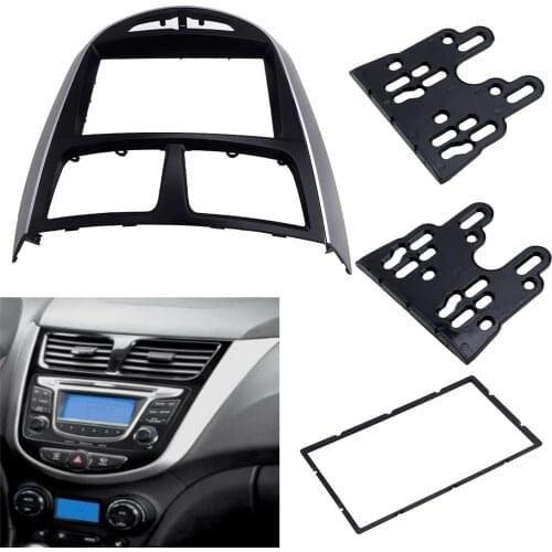 Car 2 Din Stereo Fascia Radio Frame Dash Panel Trim Kit Fit For Hyundai I25 Accent Solaris Verna 2010-2014 2015 2016 2017 2018