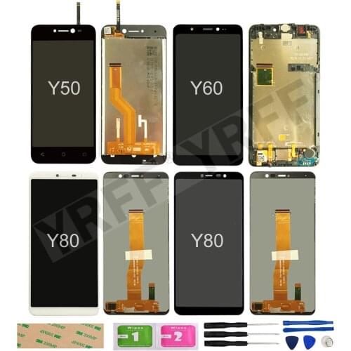 For Wiko Y80 LCD Screens For Wiko Y60 Y50 LCD Display Touch Screen Digitizer Assembly Panel Sensor Phone Repair Sets