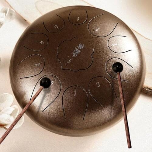 Huashu D empty Lotus 11 notes 12 inch Steel tongue drum Percussion Musical instrument set Professional Knock Handpan Meditation