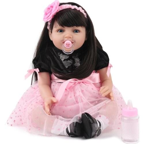 22"/55cm Reborn Silicone baby Doll Reborn Real Lifelike vinyl newborn princess smiling girl boencas npk toys dolls kids toys