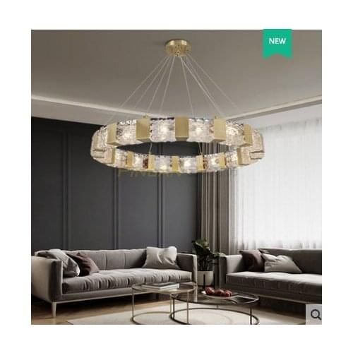 All-copper luxury crystal chandelier post-modern new living room bedroom dining room lamp designer model room decorative lamps
