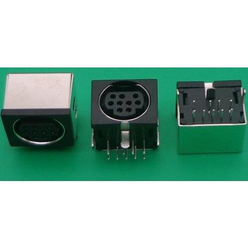 MD Metallic Housing Female DIN 9 Mini Pin Rectangle S-video Adapter Sockets Mini charging Port Connector replacement repair