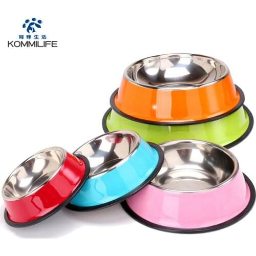 Stainless Steel Pet Dog Bowl Non-slip Cat Dog Feeder Diameter 11-22cm Bowl For Dogs Small Medium Large Dog Feeder Drinkers