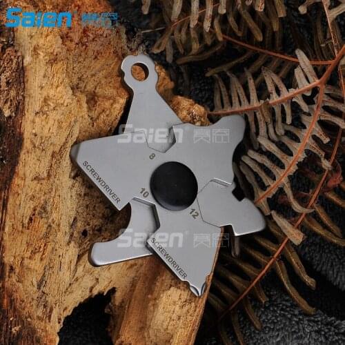 Multi-function Stainless Steel Hammer Screwdriver Wrench Pliers Opener Keychain EDC Pocket Multi Tool