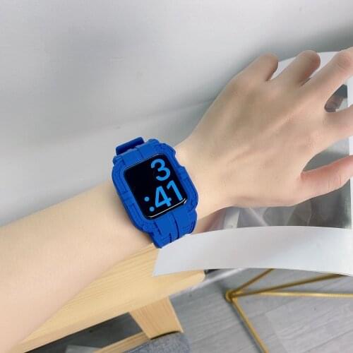 Popular Soft Protective Cover for Apple Watch Strap 40/44mm Silicone Case Band for iWatch 38/42mm Series se 6 5 4 3 2 Wristband