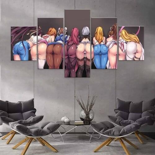 Wall Art Canvas Painting HD Prints Frame Home Decoration 5PiecesModular Nami Chun-Li Mai Shiranui NieR Automata sexy Pictures
