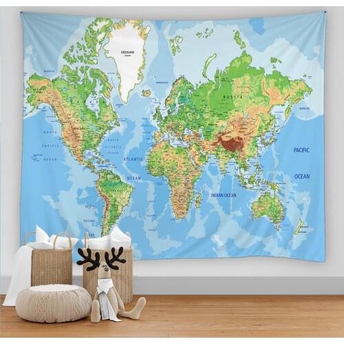 World Map Tapestry Wall Hanging Pirate Treasure Map Wall Tapestry Hippie Wall Carpets Dorm Decor Wall Tapestry