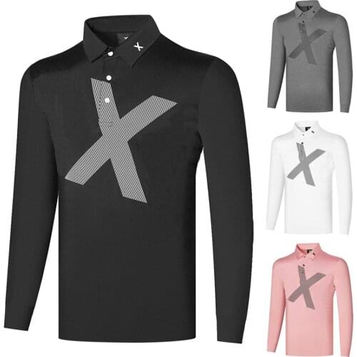 Golf Clothing Mens Long-Sleeved Outdoor Breathable Quick-Drying Wicking T-Shirt Polo Casual High-Quality Anti-Pilling Top