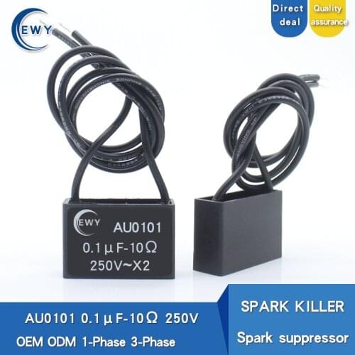 SPARK KILLER AU0101 single phase spark quencher 0.1uF 10R 250V Spark suppressor RC SUPPRESSOR absorption of back electromotive