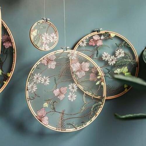 Chinese Style Pure Wood Original Bamboo Ring Shape Family Decoration Chandelier Accessories Chinese Antique Decoration