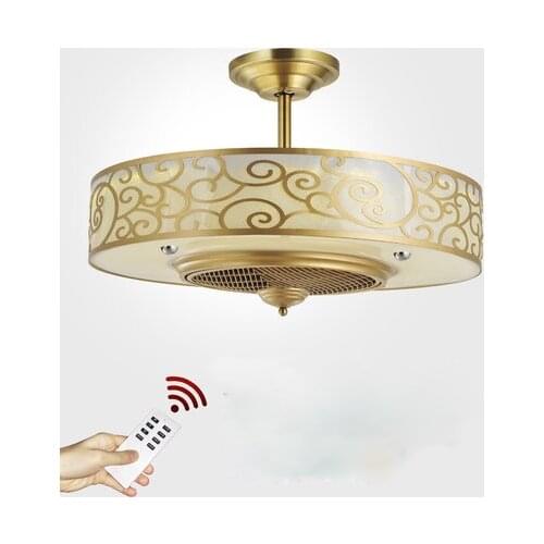 2019 Ceiling Fans lamp LED Anion 65cm Copper Frequency conversion motor Traditional ceiling fan light dimmer Remote control