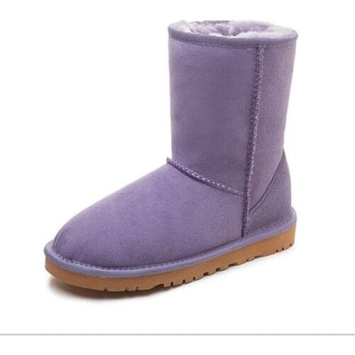 Real Wool Mid Claf Boots 2021 Genuine Sheepskin Woman Snow Boots Fashion Botas Mujer Winter Shoes Womens Boots Natural Fur