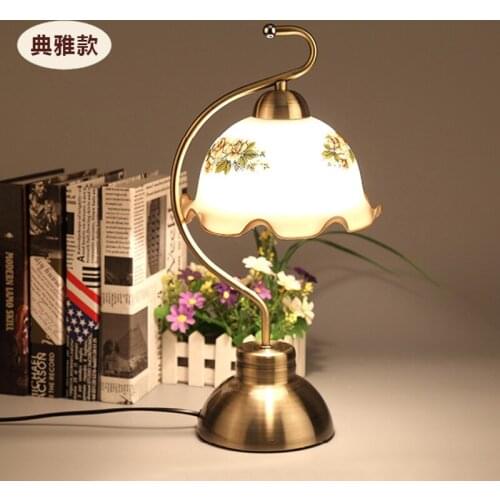 Modern table lamp iron gold sitting room european style rural dimmer restoring ancient ways of bedroom