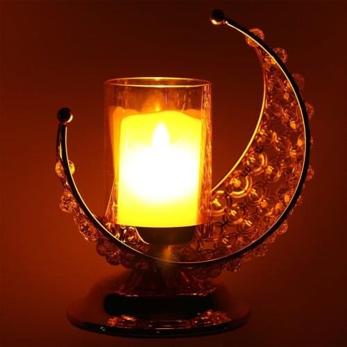 Glass Candle Stand Holder for Eid Mubarak Candlestand Dining Room Decoration