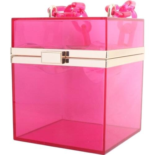 11.5x14CM 2020 Summer New Fashion Personality Transparent Acrylic Handbag Flap Bag Banquet Clutch Bag Dinner Bag a6176