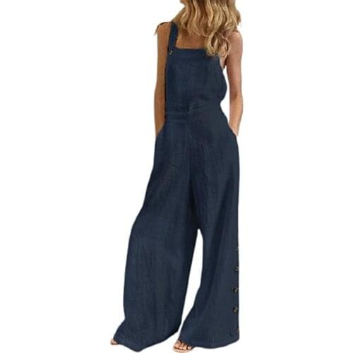 Loose Jumpsuit Summer Women Backless Wide Leg Plus Size Pants Elegant Overalls Home Spring Streetwear брюки женские 4XL