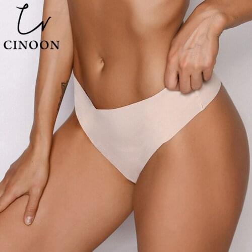 CINOON One Piece WomenS Panties Lingerie Low-Rise Thongs Seamless Underwear Women Comfortable Solid Sexy Tanga G String Panty