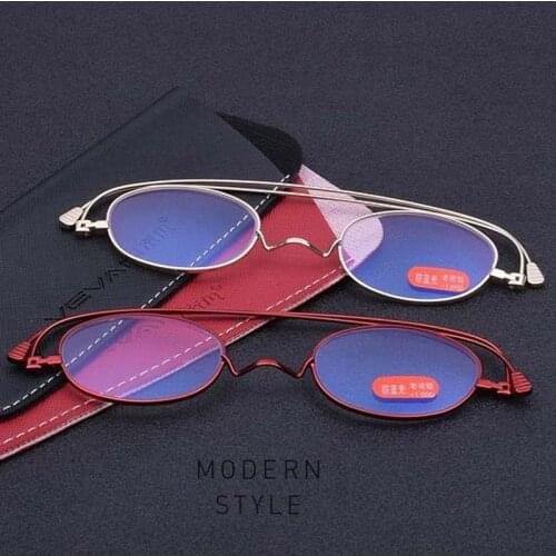 Ultra-light titanium alloy blue light-proof reading glasses ultra-thin folding portable reading glasses for men and women