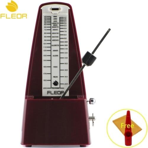 FLEOR Universal Mechanical Metronome Dial Plate Pendulum Conical for Guitar Bass Piano Violin, Red