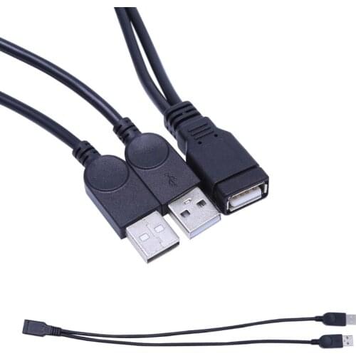 USB 2.0 Type A 1 Female To 2 Male Y-Splitter Data Sync Charging Extension Cable