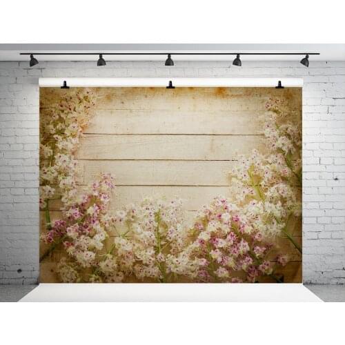 VinylBDS 10x10ft Retro Wood Newborn Baby Photography Backdrops Background Floral Photo Backdrop Microfiber Party Background