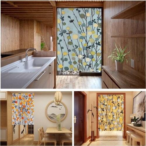 Japanese Fresh Pastoral Door Curtain Bedroom Partition Curtain Living Room Half Panel Curtain Blackout Curtain Doorway Hanging
