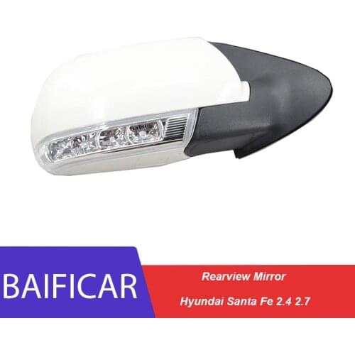Brand New 6/8 Wire Rearview Mirror Electric With Turn Signal Light Automatic Folding Heating For Hyundai Santa Fe 2.4 2.7