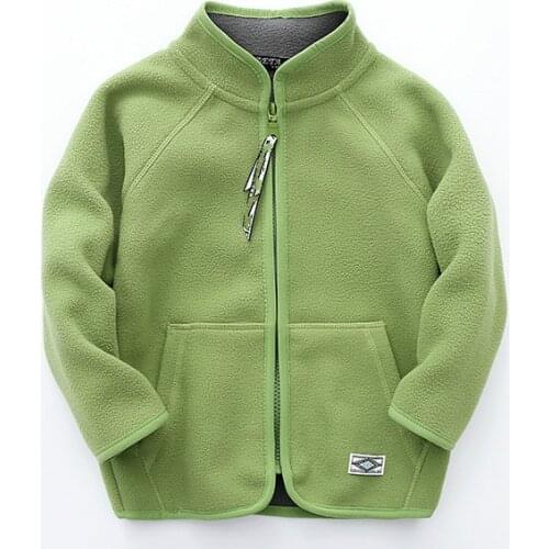 ZWF343 New Children Spring Autumn Solid Color Fleece Sports Jacket 3-10 T Boys Girls Fashion Zipper Tops kids Clothes