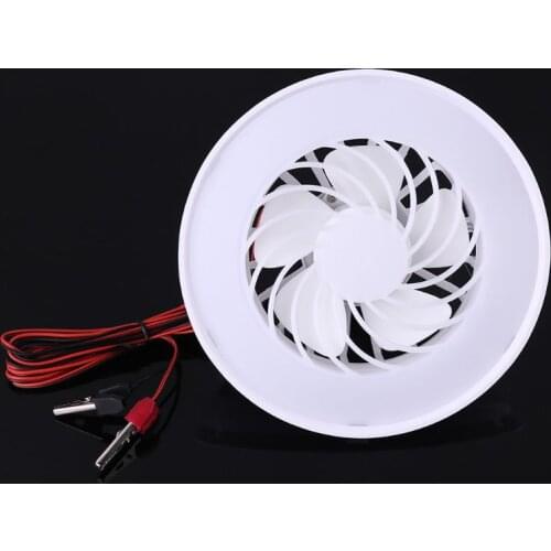 12V Ceiling Fan with LED Lamp Hanging Camping Tent Fan for Outdoor Hiking Home