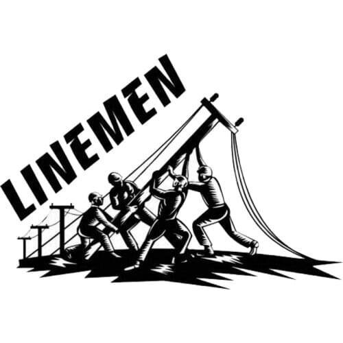 14cm*9.5cm Car Styling Funny Lineman Car Stickers Black Silver C5-1834