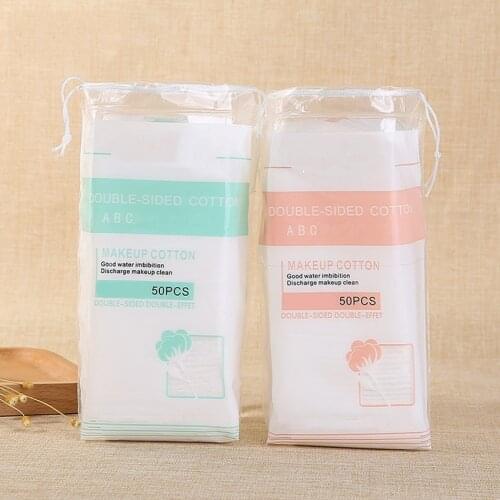 50Pcs/Bag three-layer Makeup Cotton Wipes Soft Makeup Remover Pads Ultrathin Facial Cleansing Paper Wipe Facial Make Up Tool