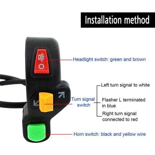 80% Dropshipping!! 3 In 1 Universal Motorcycle Bicycle Handlebar Headlight Turn Signal Horn Switch