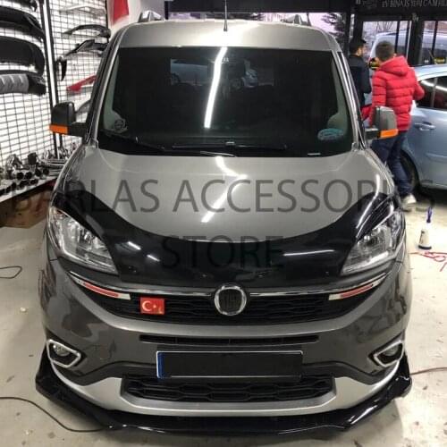 Fiat Doblo Front Bumper Attachment Gloss Black 3 Pcs. 2015