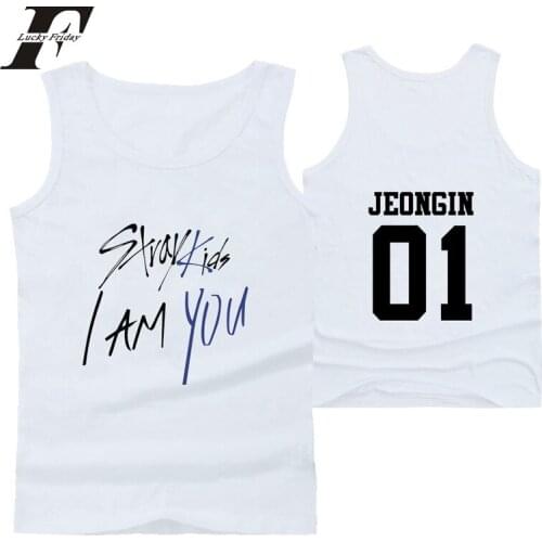 BTD 2018 Stray Kids kpop I Am You Idol cotton Tank Top Women hit hop Summer streetwear tank top men Sleeveless Vest Clothes